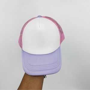 White And Pink Trucker Hat For Patches OS